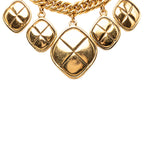 Gold Plated Quilted Diamond Charms Necklace