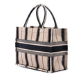 Medium Embroidered Canvas Bayadere Book Tote