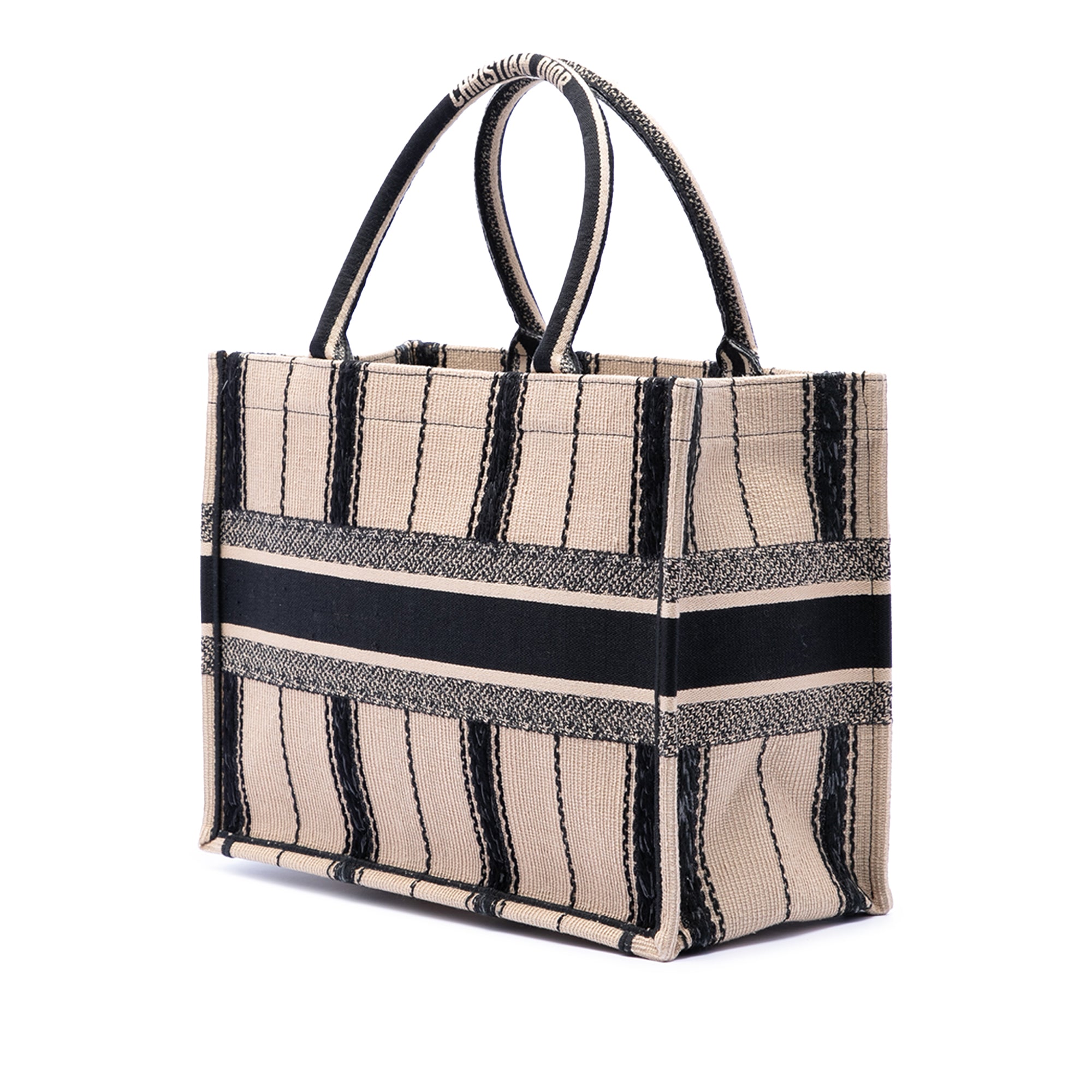 Medium Embroidered Canvas Bayadere Book Tote