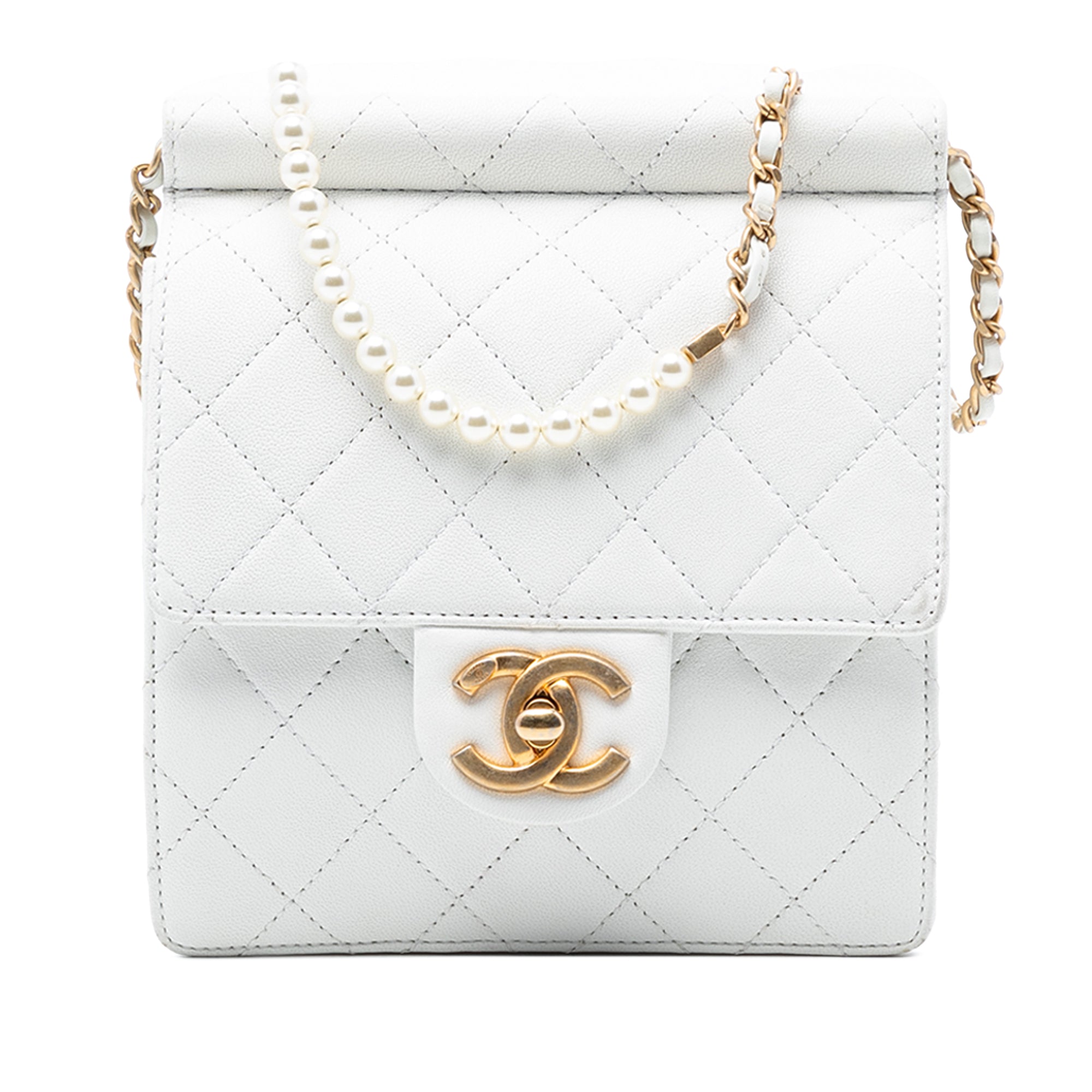Small Quilted Lambskin Chic Pearls Flap