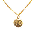CC Gold Plated Circle Pendant Necklace