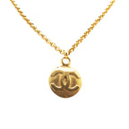 CC Gold Plated Circle Pendant Necklace