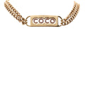 CC Gold Plated Coco Rhinestones Double Chain Necklace