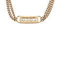CC Gold Plated Coco Rhinestones Double Chain Necklace