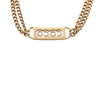 CC Gold Plated Coco Rhinestones Double Chain Necklace