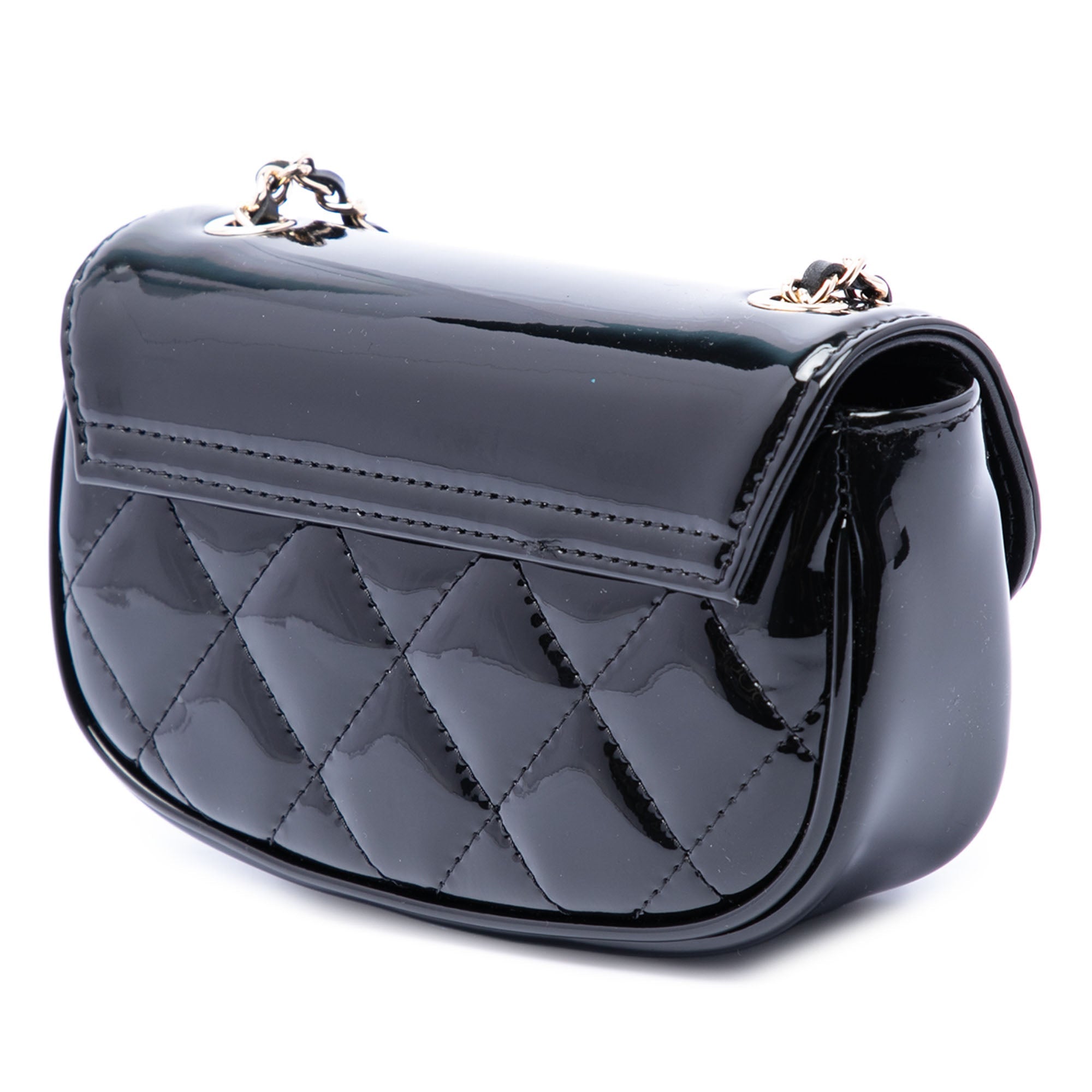 Mini CC Quilted Patent Single Flap