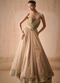 Biscuit Brown Lehenga And Corset By KYNAH, Luxury Indian Fashion & Bridal Wear