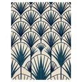 Teal Deco Palm Hand Tufted Wool Rug
