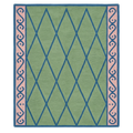 Teal Lattice Diamond Hand Tufted Rug