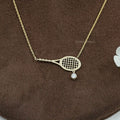 Tennis Racket Lab Diamond Pendant