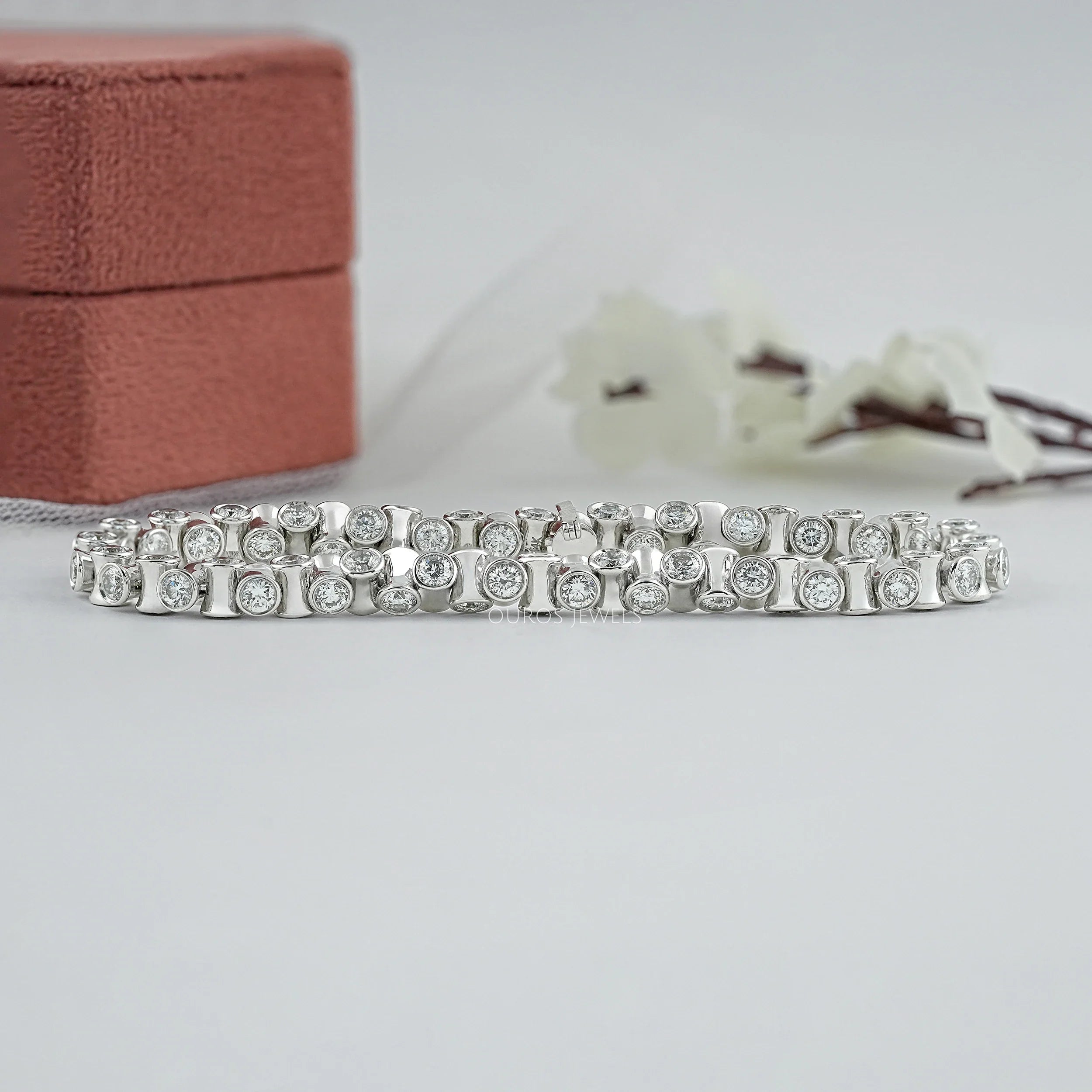 Round Brilliant Lab Diamond Tennis Bracelet