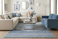 Thad Blue Washable Area Rug