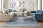 Thad Blue Washable Area Rug