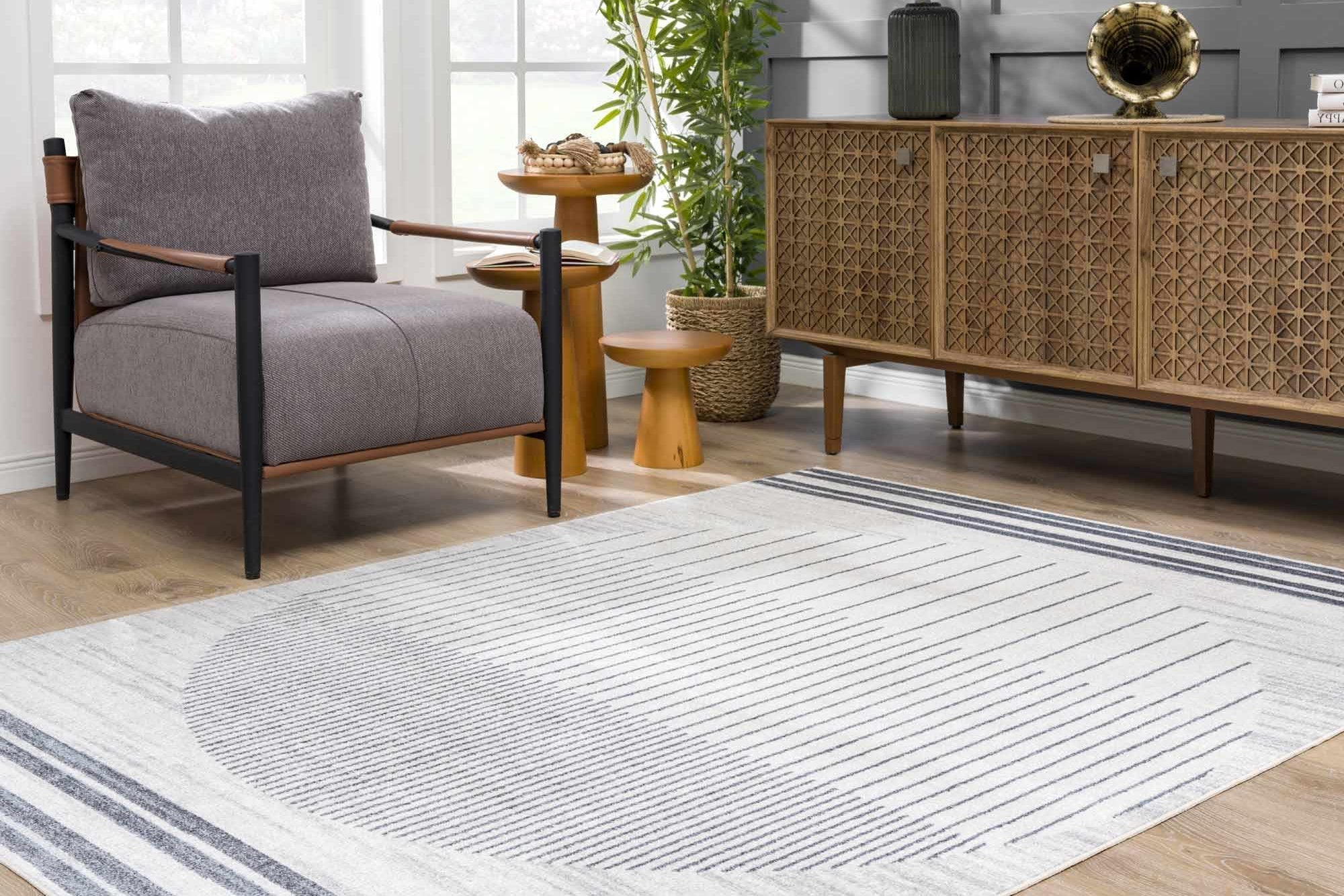 Thad Medium Gray Washable Area Rug