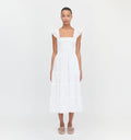 The Ellie Nap Dress / White Shadow Stripe   By Hill House Home