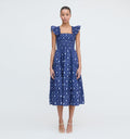 The Ellie Nap Dress / Navy Trellis  By Hill House Home