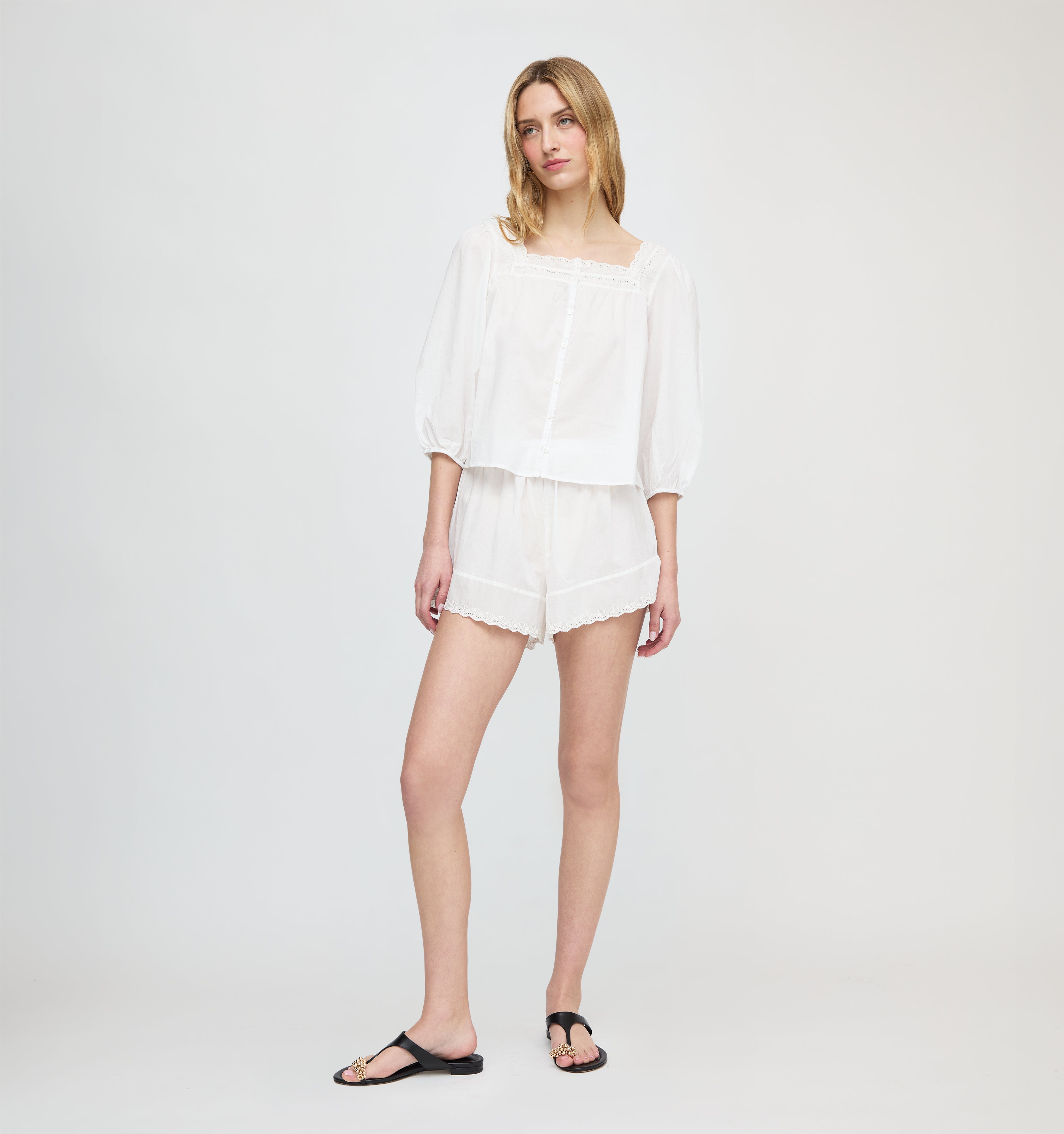 The Maeve Top / White Crisp Voile   By Hill House Home