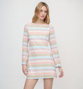 The Nathalie Dress / White Multi Smooth Shimmer Knit   By Hill House Home