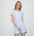 The Nina Short PJ Set / Pajama Blue/White Stripe   By Hill House Home