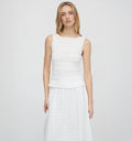 The Phoebe Nap Top / White Crinkle Check  By Hill House Home
