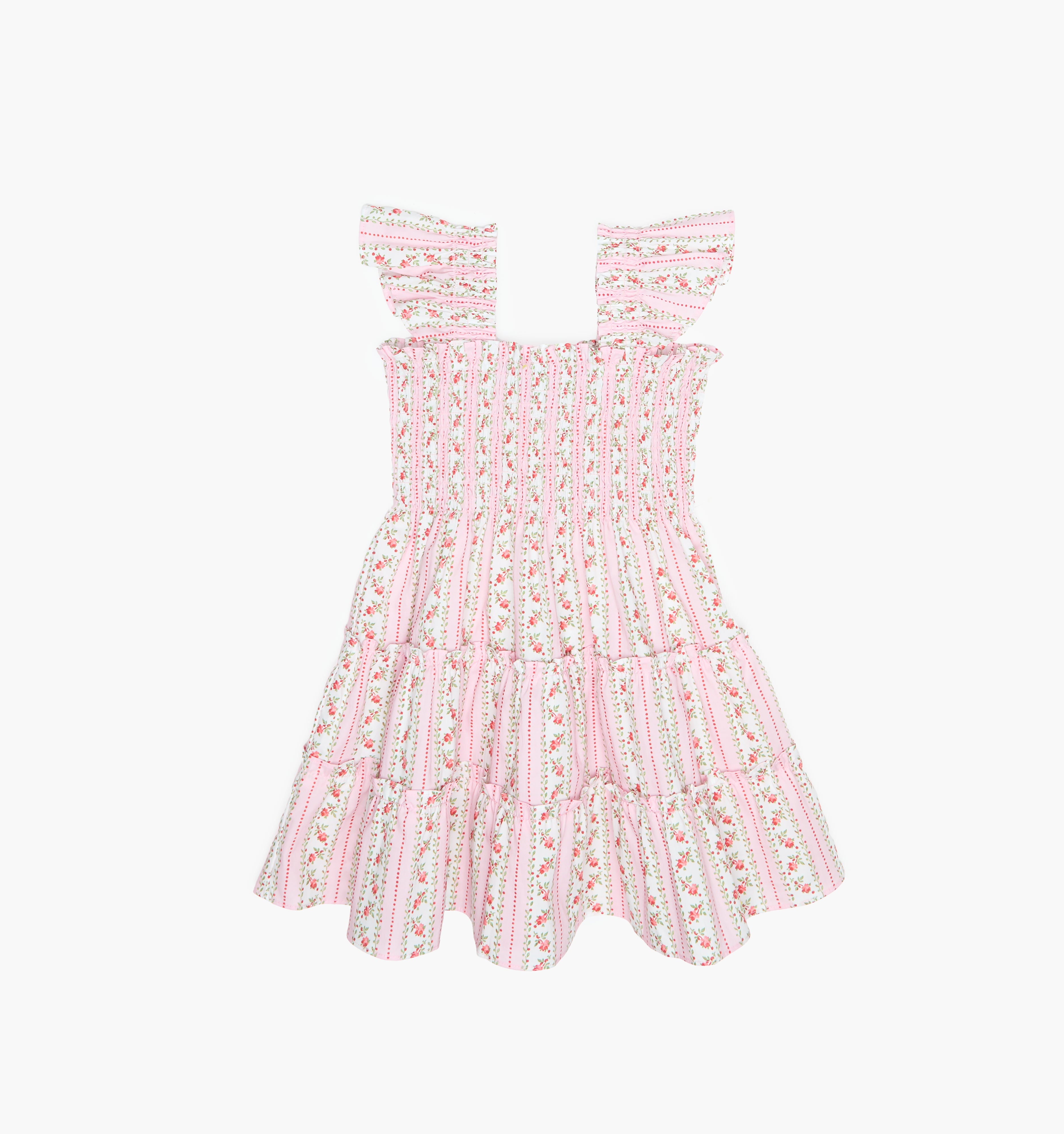 The Tiny Ellie Nap Dress / Pink Floral Dot Stripe    By Hill House Home