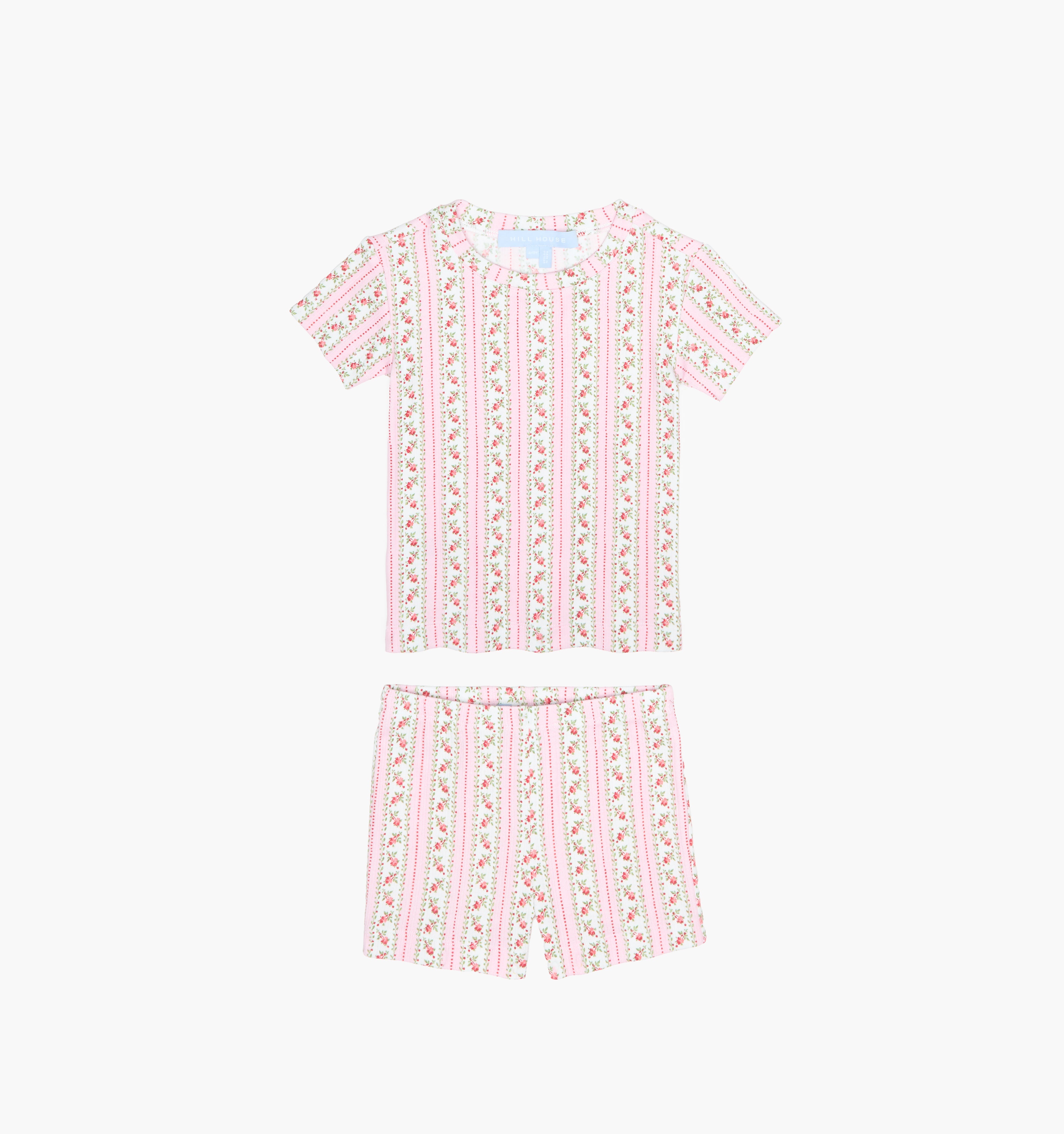 The Tiny Lou Pointelle PJ Set / Pink Floral Dot Stripe   By Hill House Home