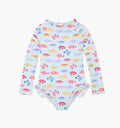 The Tiny Sora Rashguard / Blue Rainbow Fish   By Hill House Home