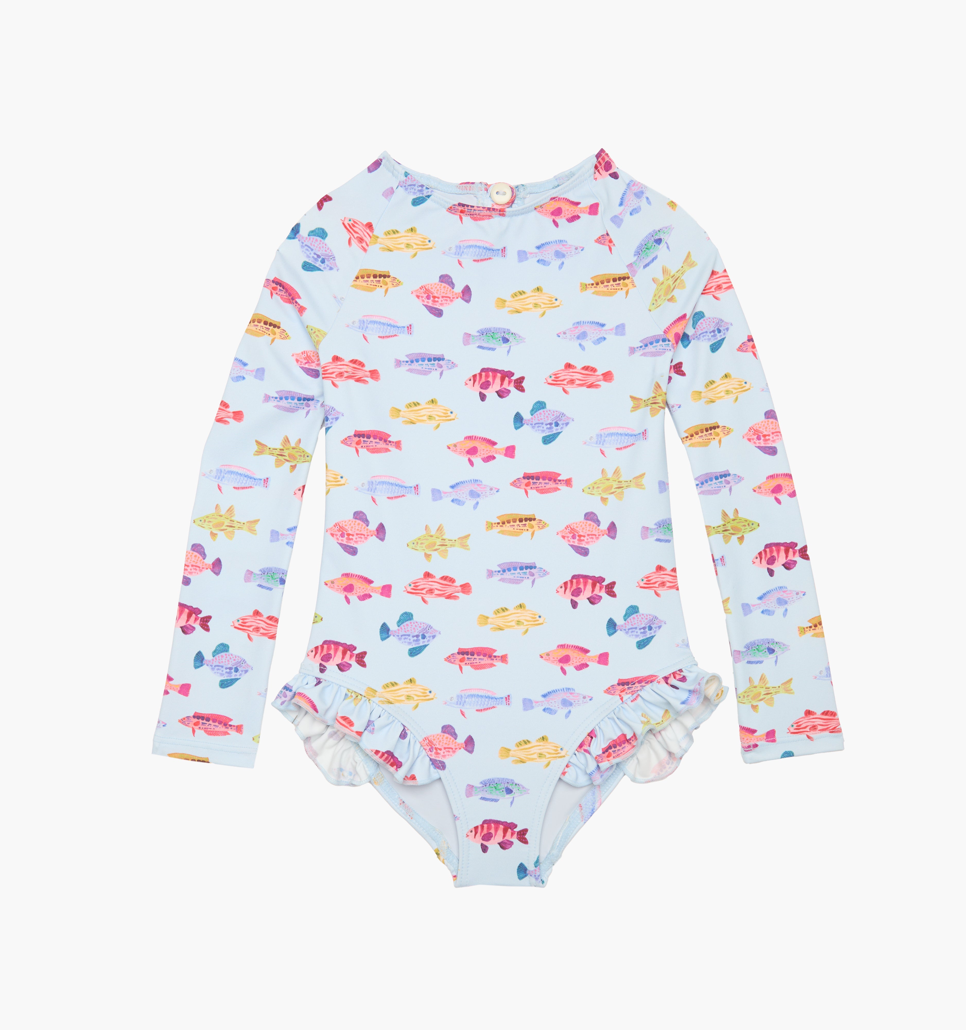The Tiny Sora Rashguard / Blue Rainbow Fish   By Hill House Home
