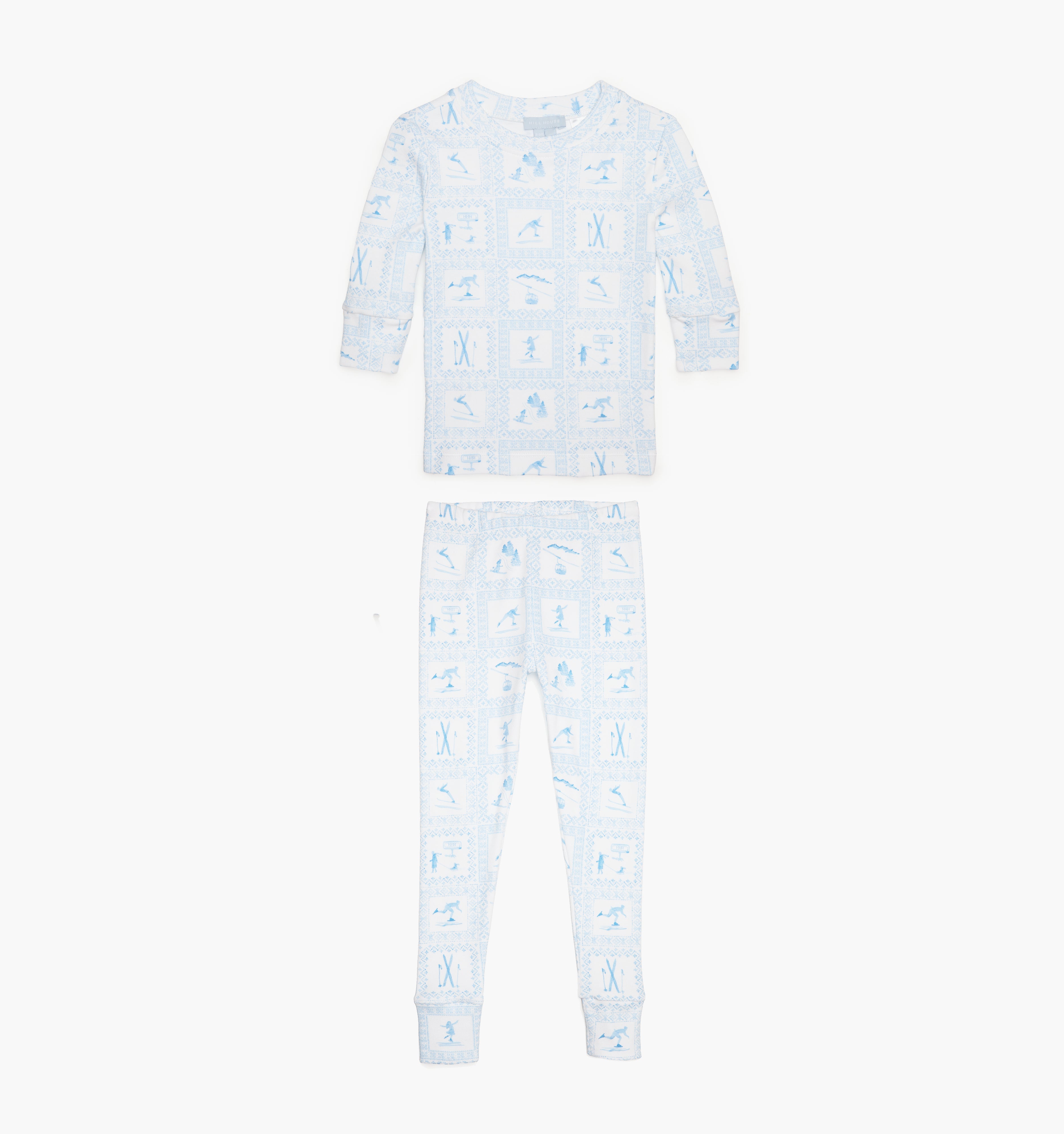 The Tiny Sully PJ Set / Blue Skiers Toile    By Hill House Home