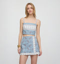 The Anya Top / Dusty Blue Gemstone Mosaic Scarf   By Hill House Home