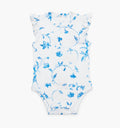 The Jillee Ruffle Onesie / Blue Botanical   By Hill House Home