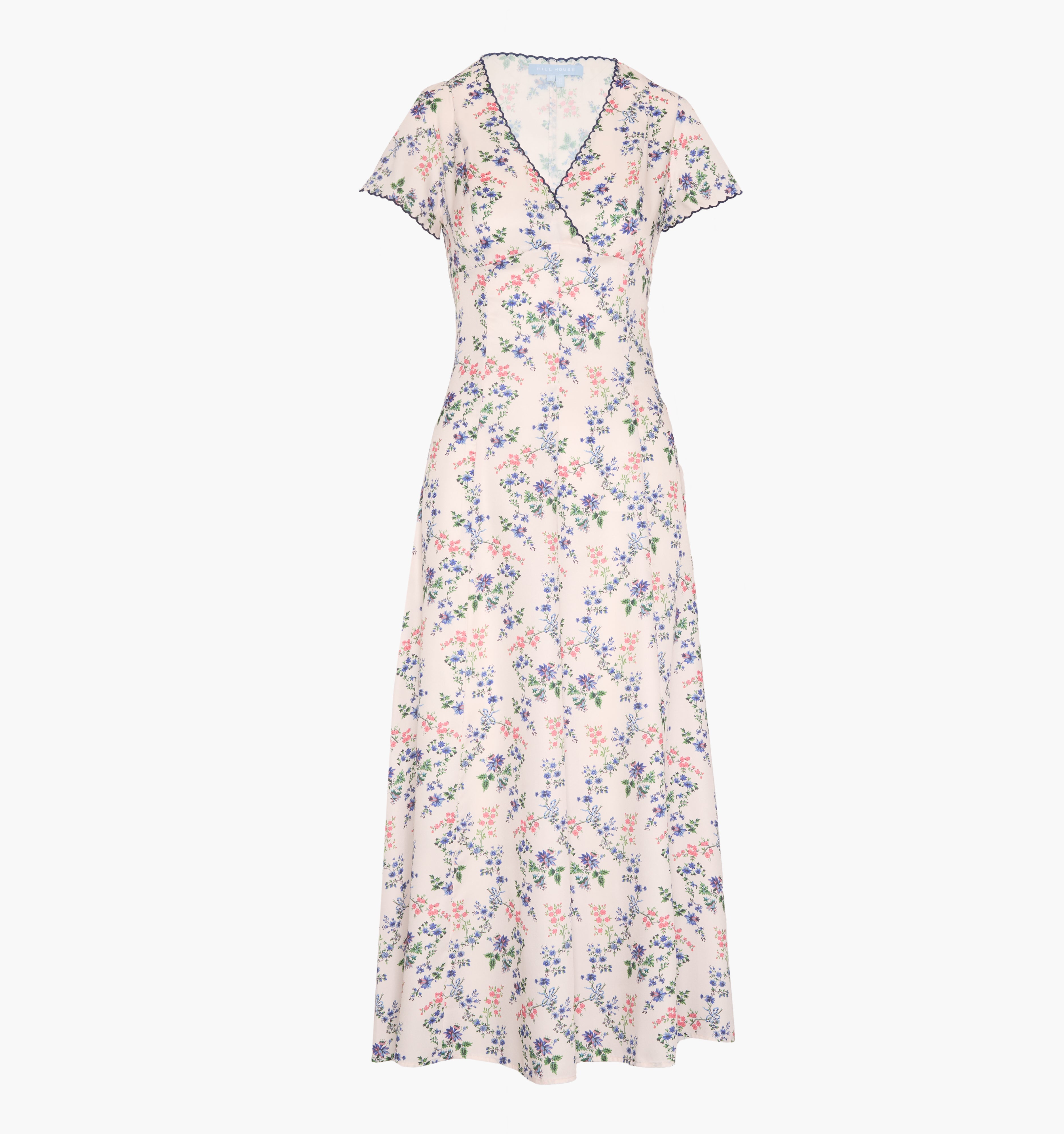 The Brie Dress / Scallop Bow Chintz Pink   By Hill House Home