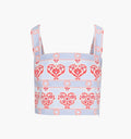 The Clara Crop Top / Poppy Damask Stripe   By Hill House Home