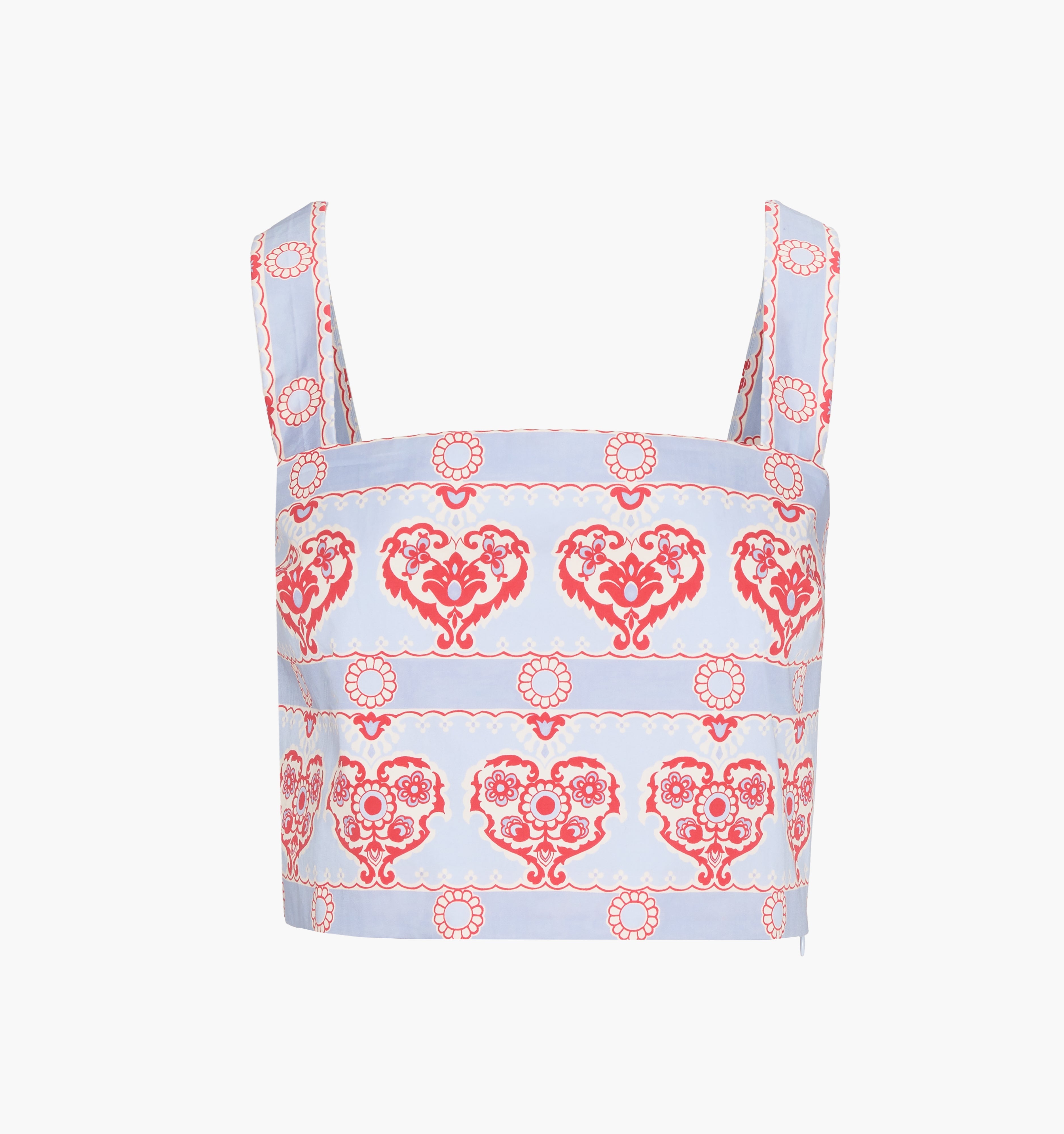 The Clara Crop Top / Poppy Damask Stripe   By Hill House Home