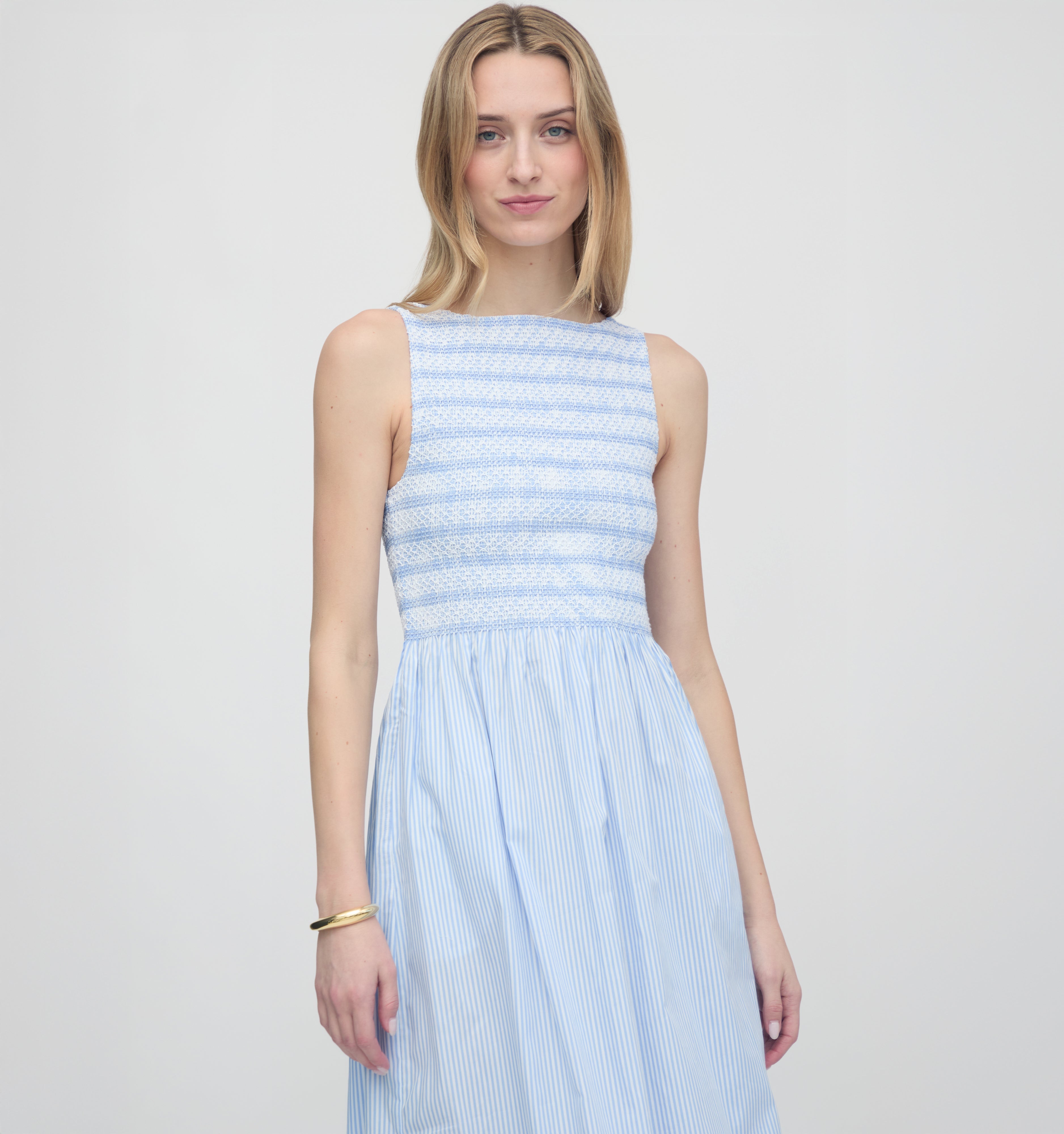 The Cosima Nap Dress / Blue/White Stripe  By Hill House Home