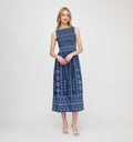 The Cosima Nap Dress / Navy Diamond Batik    By Hill House Home
