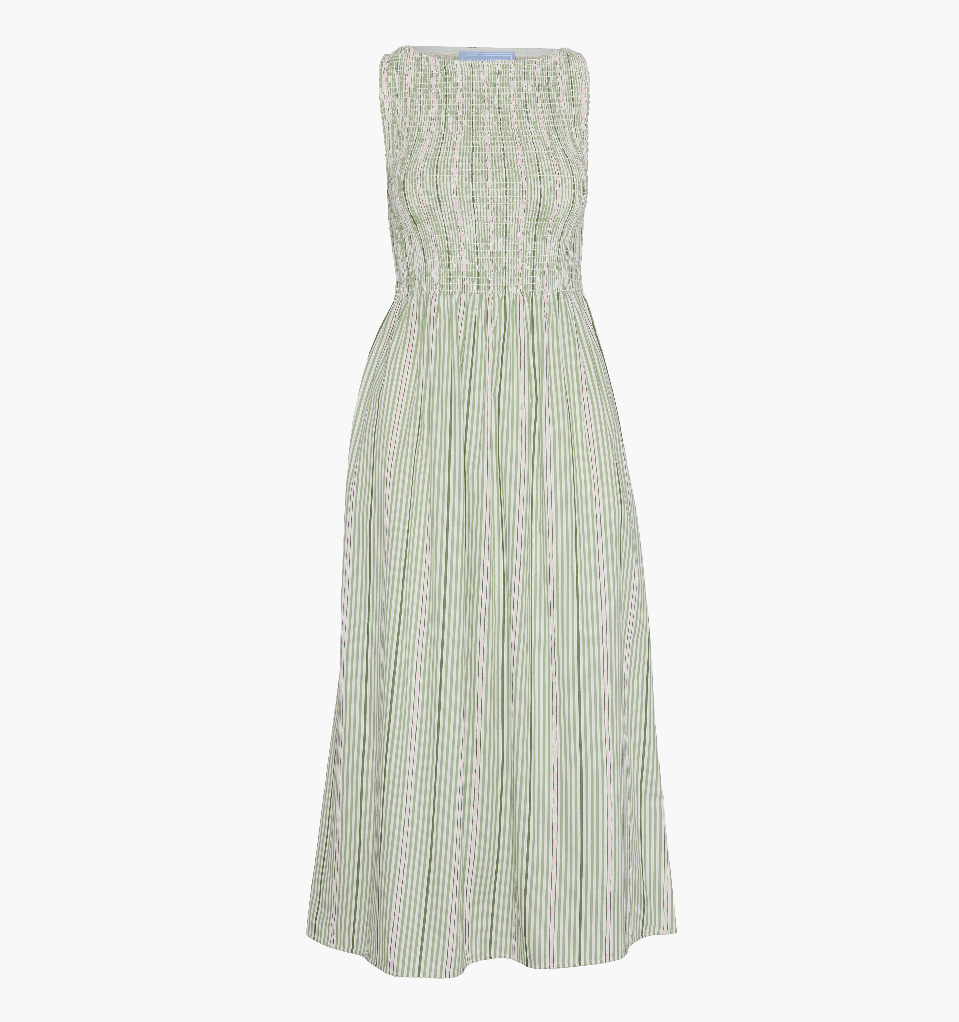 The Cosima Nap Dress / Green Jacquard Stripe    By Hill House Home