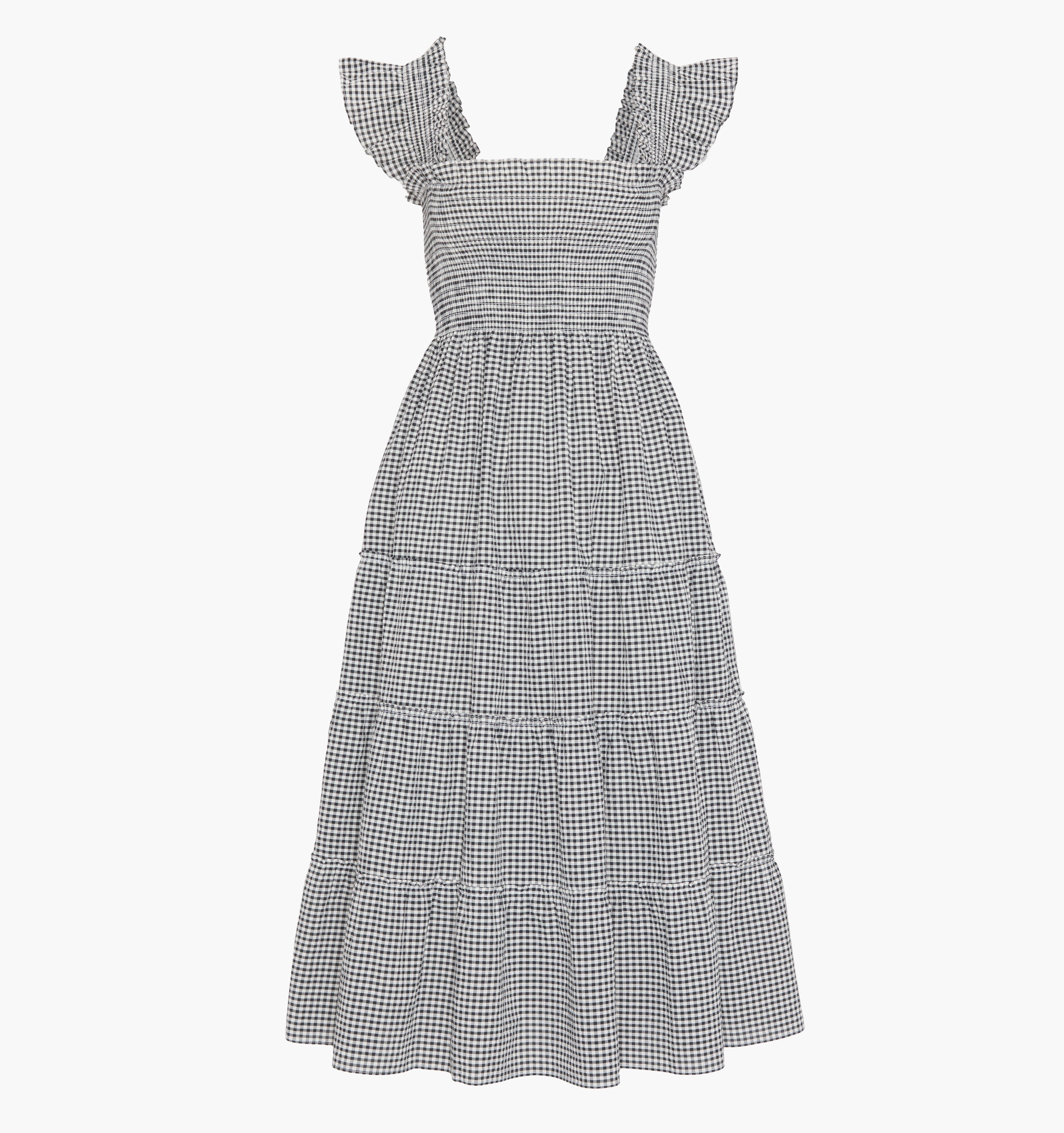 The Ellie Nap Dress / Black/Sand Gingham  By Hill House Home