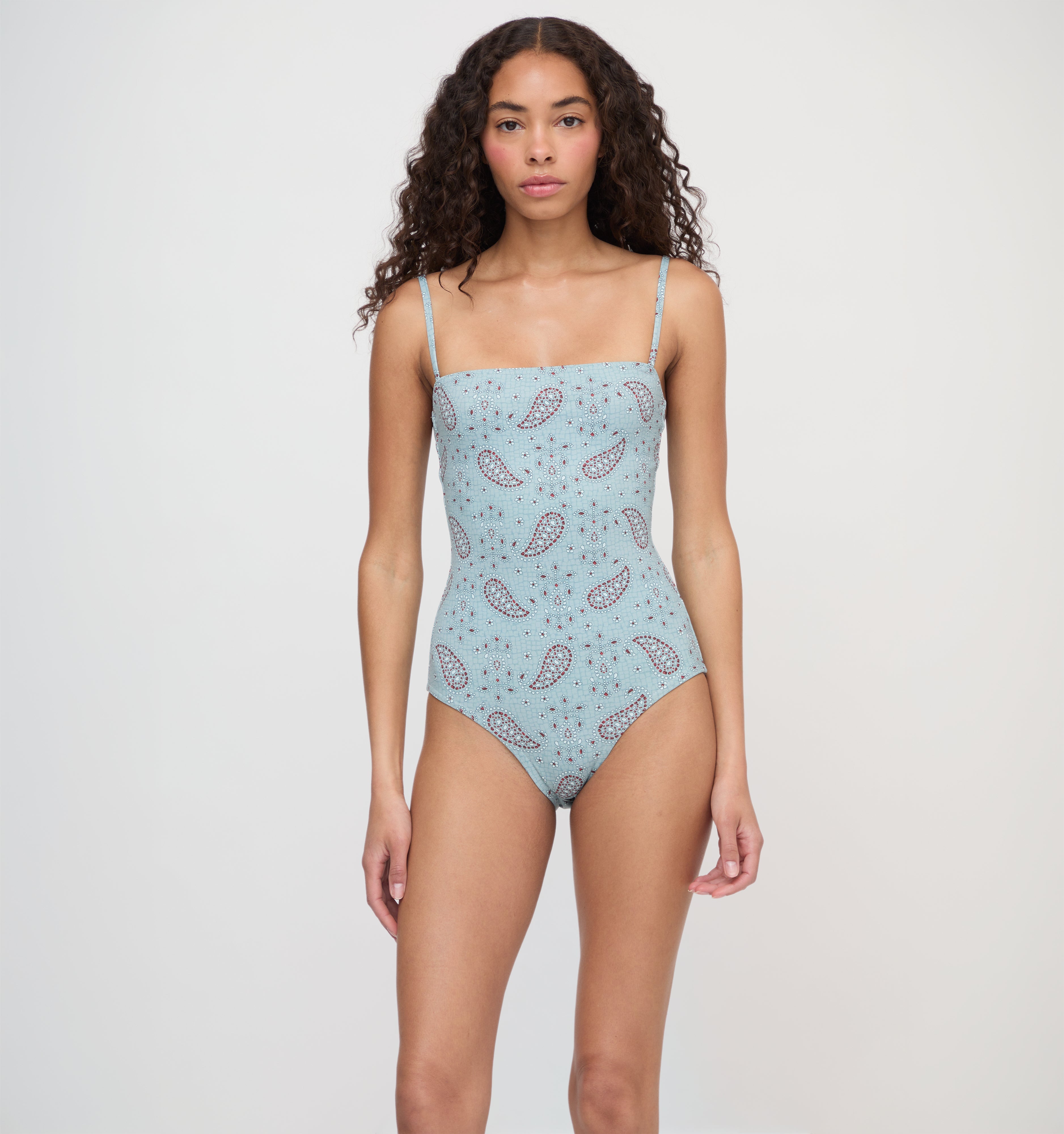 The Giana One Piece / Dusty Blue Gemstone Mosaic Scarf   By Hill House Home