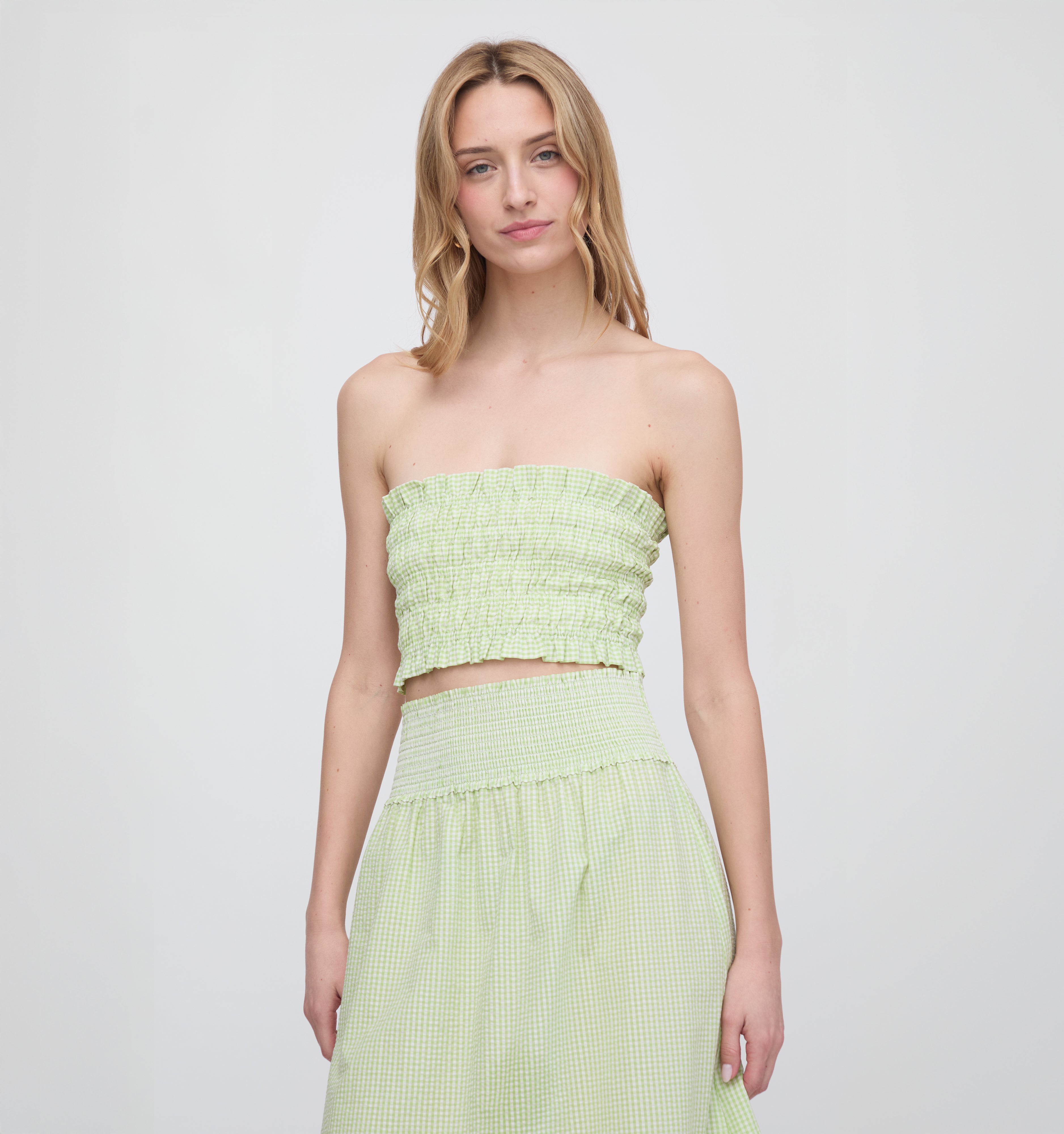 The June Nap Top / Lime Gingham  By Hill House Home