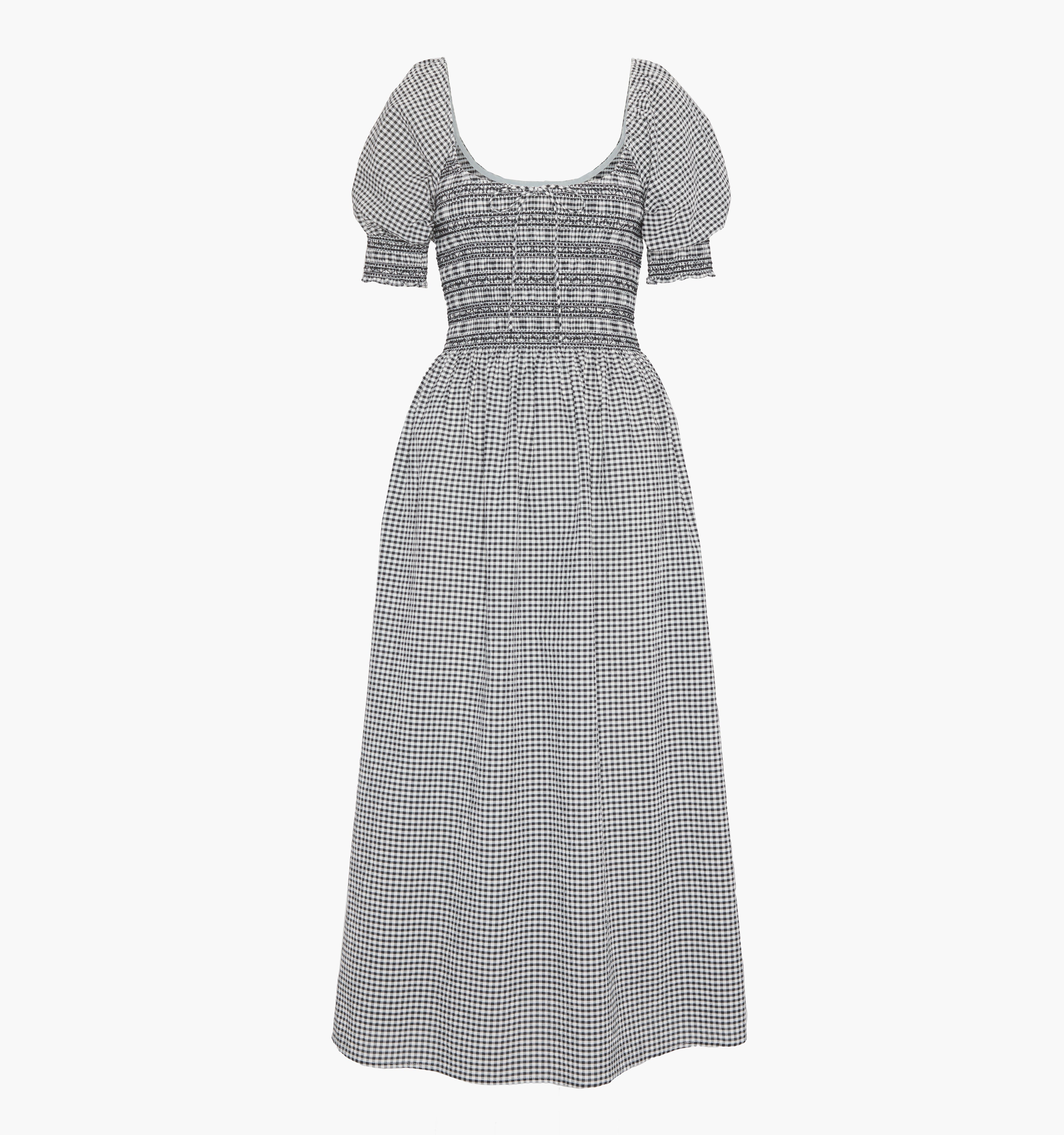 The Madeline Nap Dress / Black/Sand Gingham    By Hill House Home