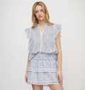 The Ramona Top / White Etched Floral Stripe   By Hill House Home