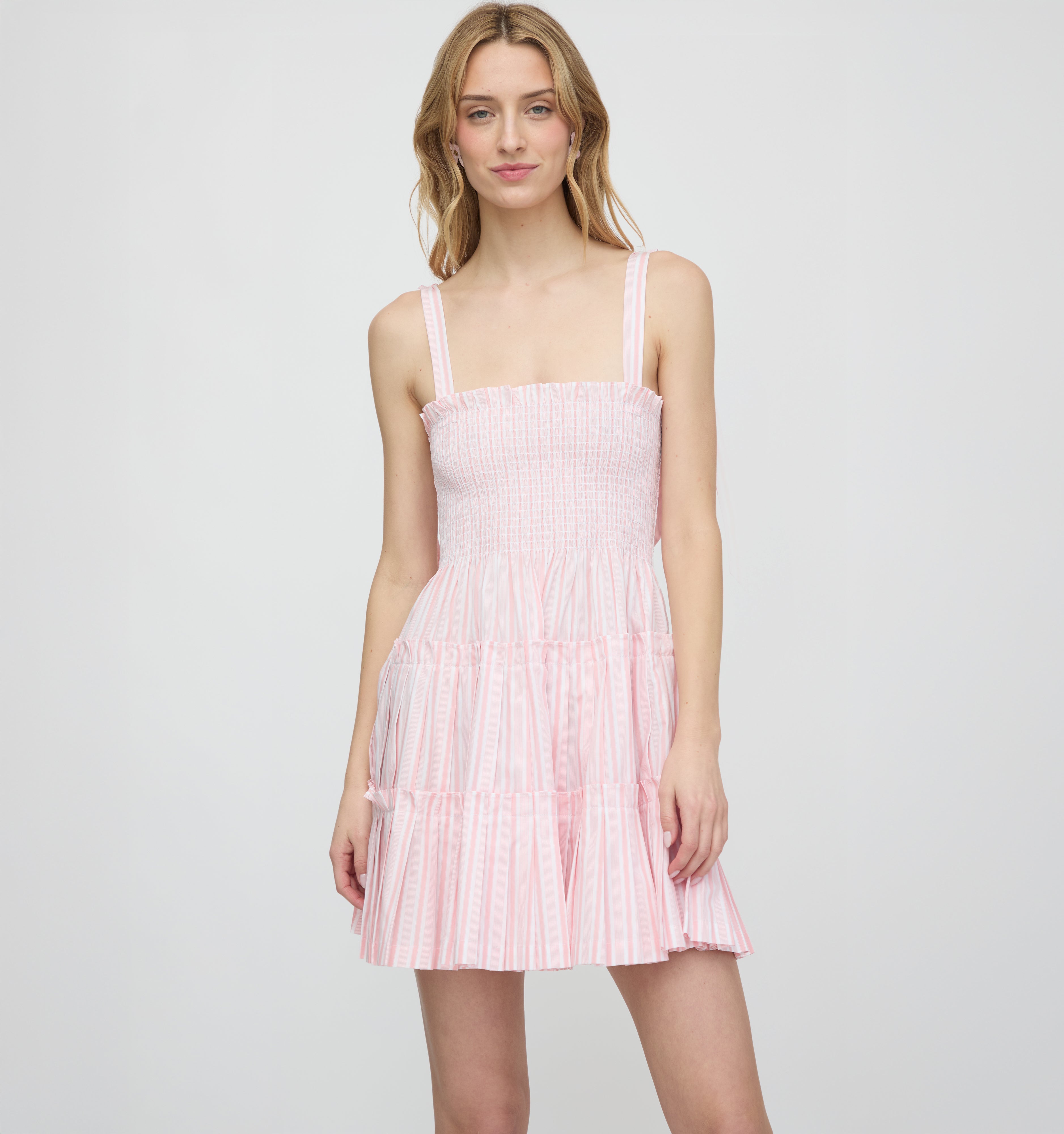 The Ribbon Charlotte Nap Dress / Pink Variegated Stripe  By Hill House Home