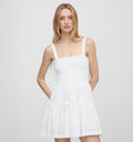 The Ribbon Seraphina Mini Nap Dress / White Crinkle Check    By Hill House Home