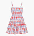 The Seraphina Mini Nap Dress / Poppy Damask Stripe  By Hill House Home