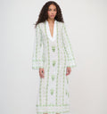 The Sorina Mini Tunic / Maxi White/Green Arcadia Border   By Hill House Home