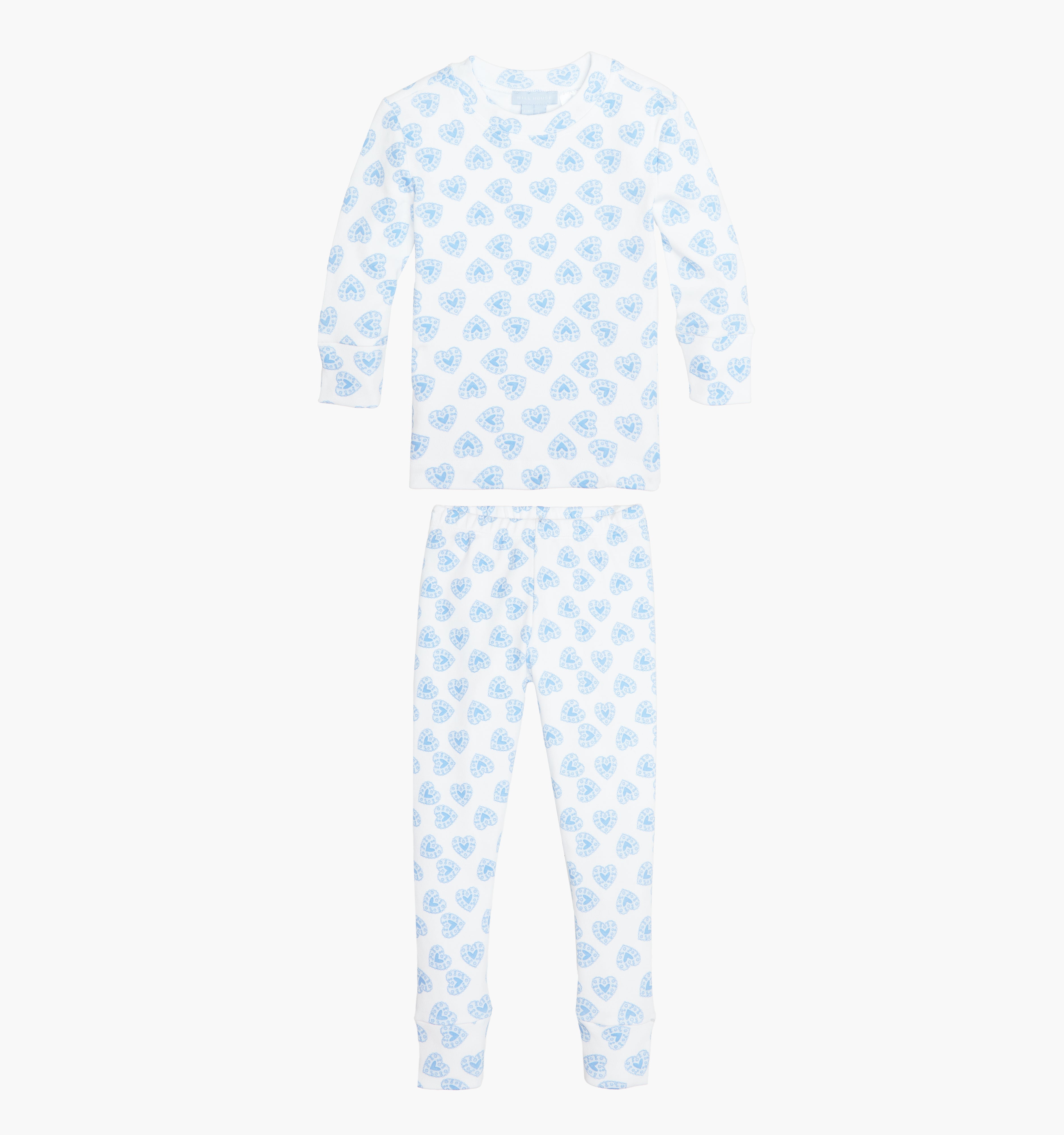 The Tiny Sully PJ Set / Blue Doily Heart    By Hill House Home