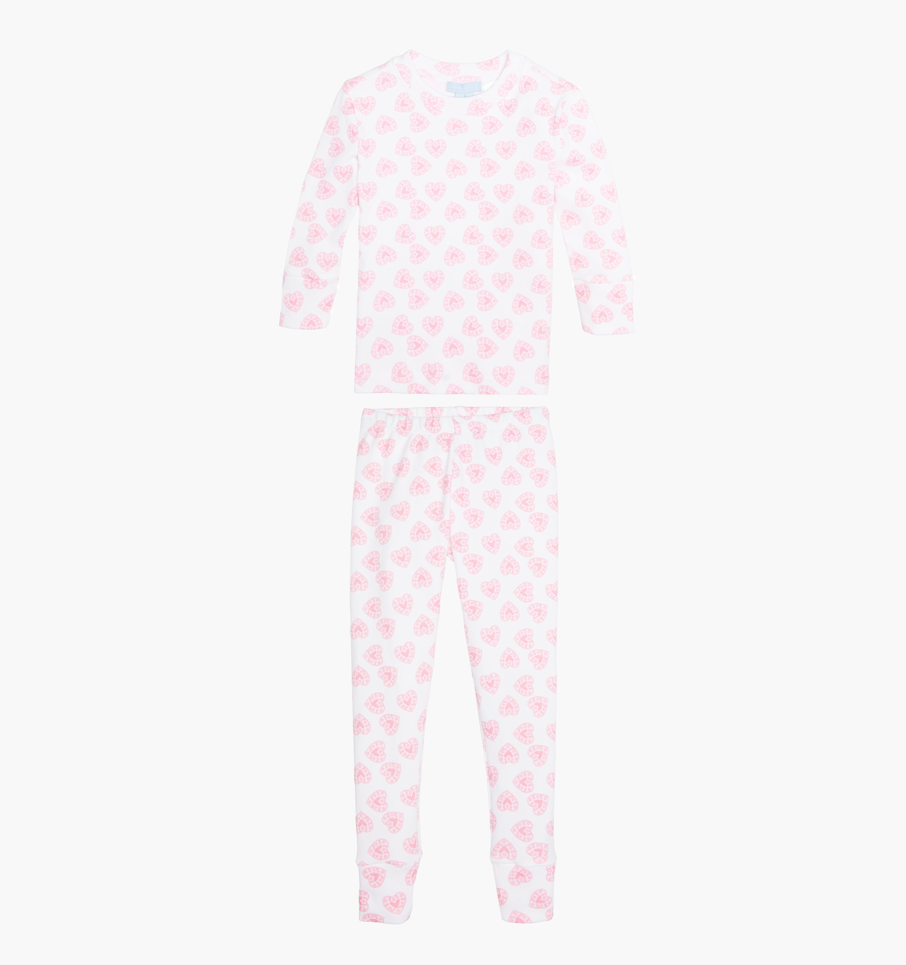 The Tiny Sully PJ Set / Pink Doily Heart    By Hill House Home