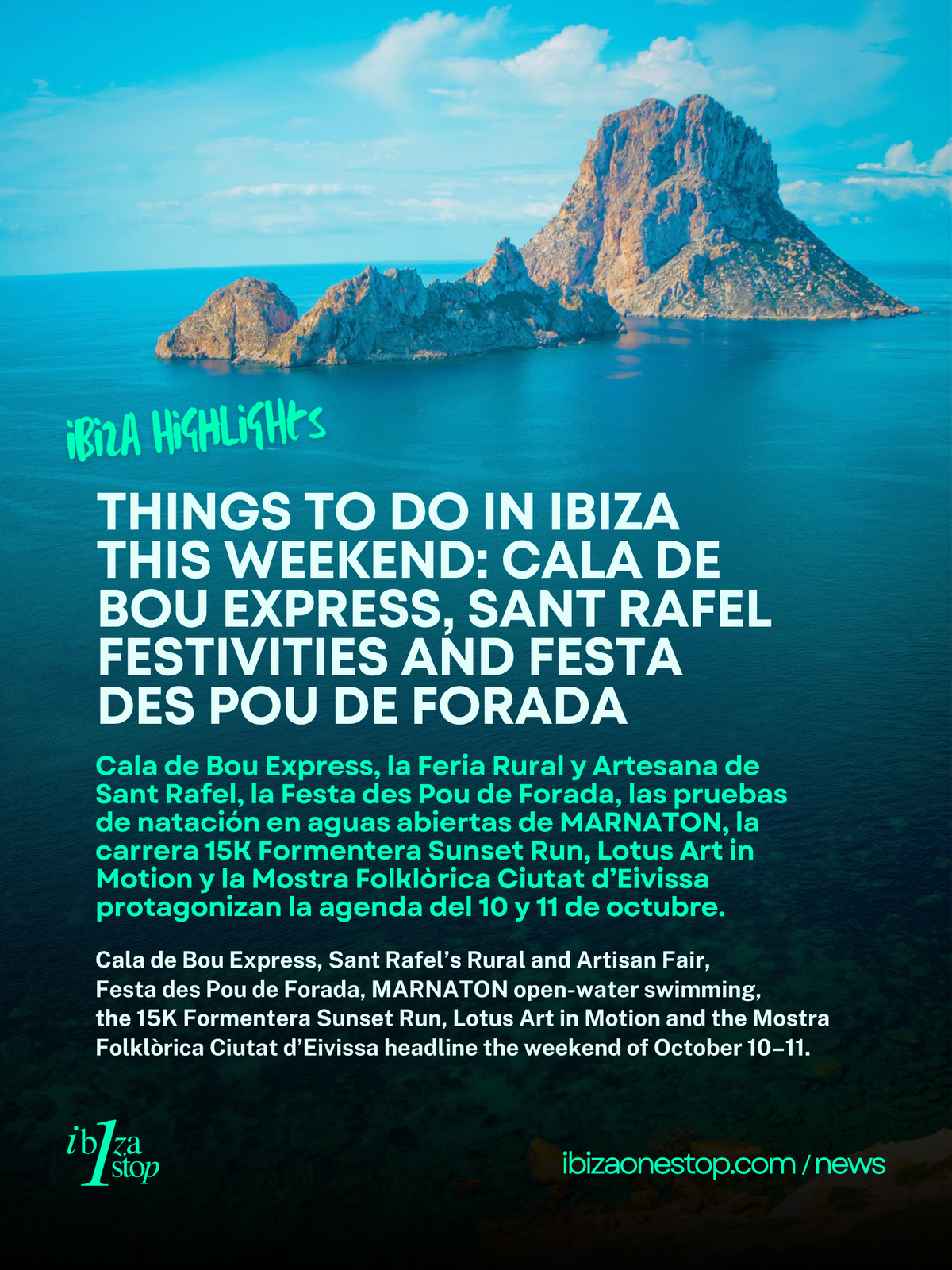 Qué hacer en Ibiza este fin de semana, 10 y 11 de octubre de 2026: Cala de Bou Express, fiestas de Sant Rafel y Festa des Pou de Forada