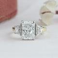 Three Stone Radiant And Trapezoid Lab Diamond Ring